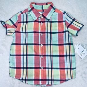 NWT Crown & Ivy 2T Boys Button Down Plaid Shirt